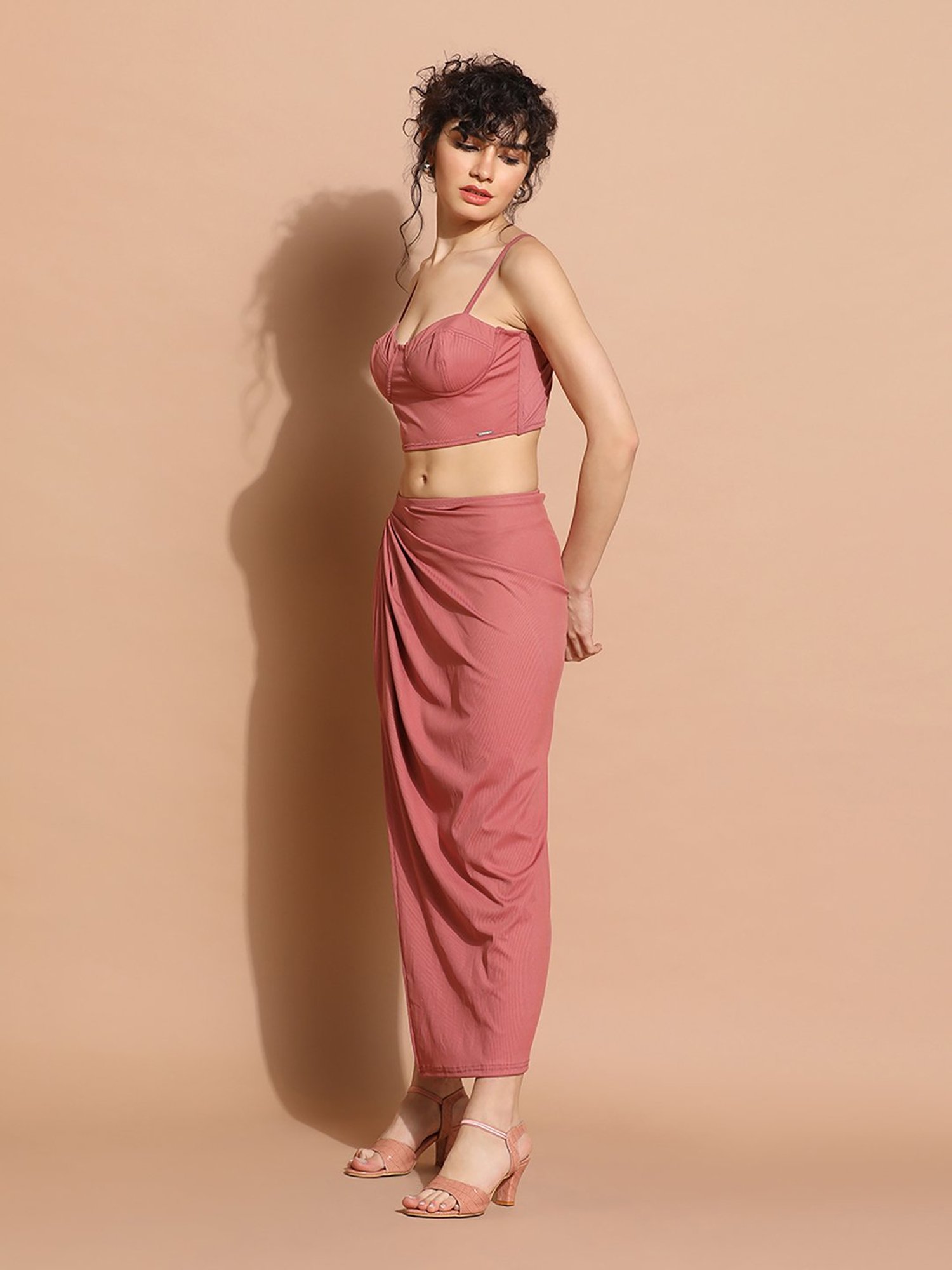 Da Intimo Pink Bralette With Skirt