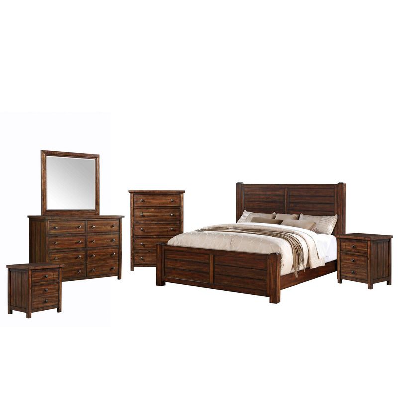 6pc Queen Danner Panel Bedroom Set Warm Cinnamon - Picket House Furnishings