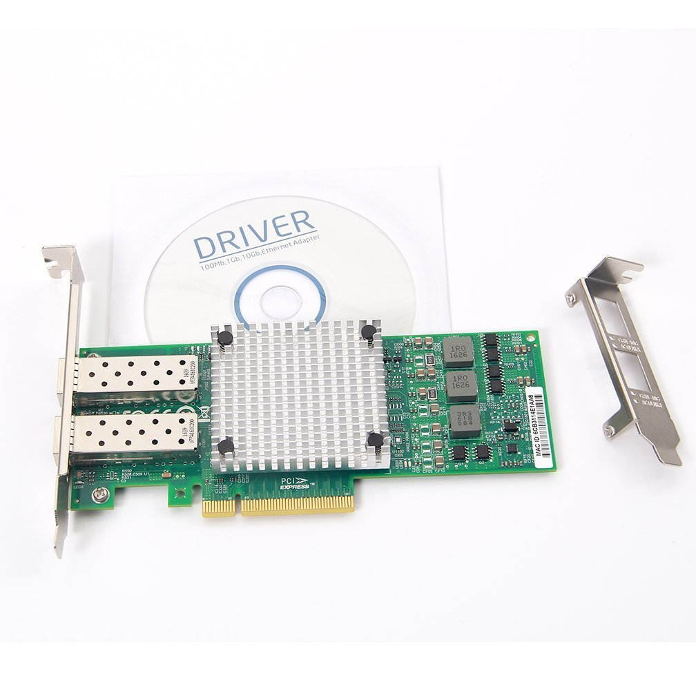 10Gb PCI-E NIC Network Card, with Broadcom BCM57810S Chipset, Dual SFP+ Port, PCI Express Ethernet LAN Adapter Support Windows Server/Windows/Linux/VMware