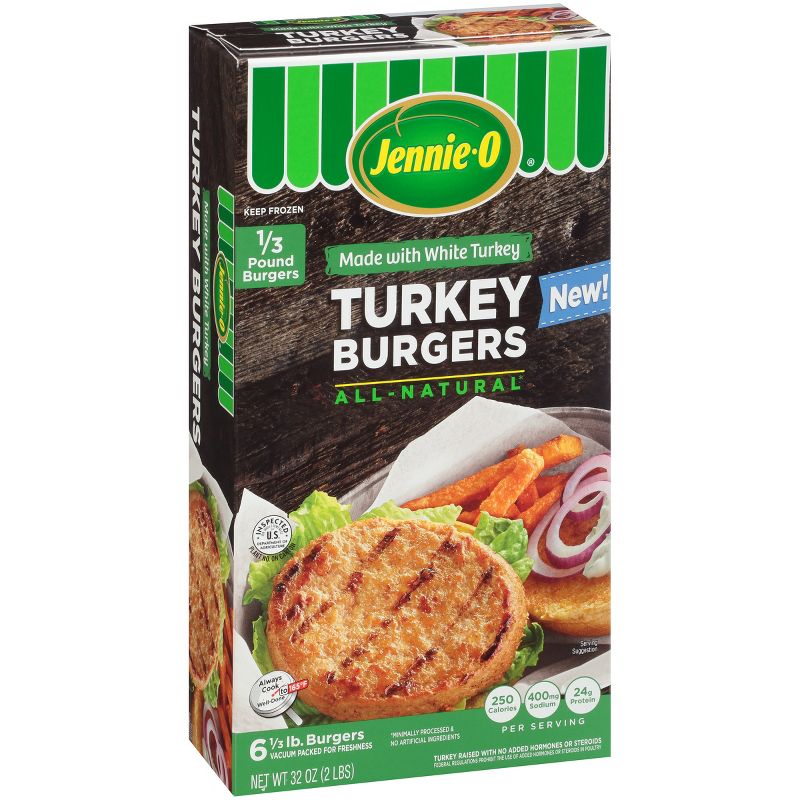 Jennie-O All-Natural White Turkey Burgers - 32oz/6ct
