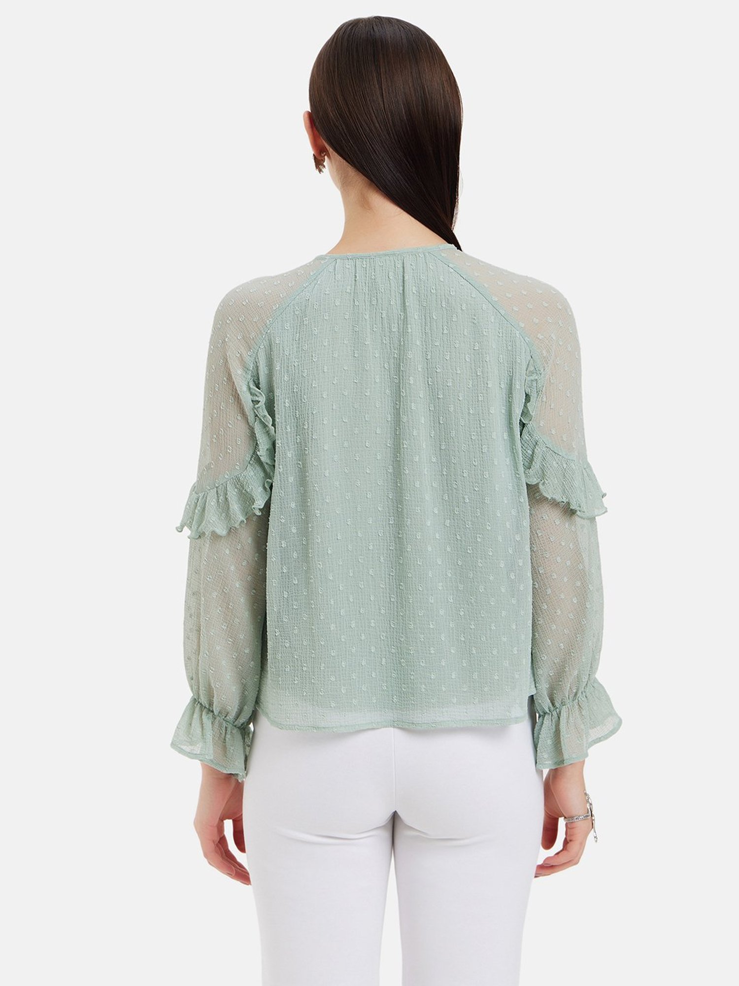 Kazo Green Self Design Top