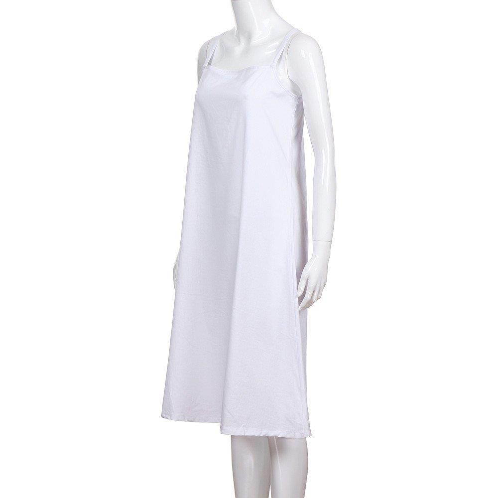 WENOVL Sexy Dresses for Women,Women's Plus Size Cotton Casual Embroidery Dress Solid Loose Sleeveless Dress