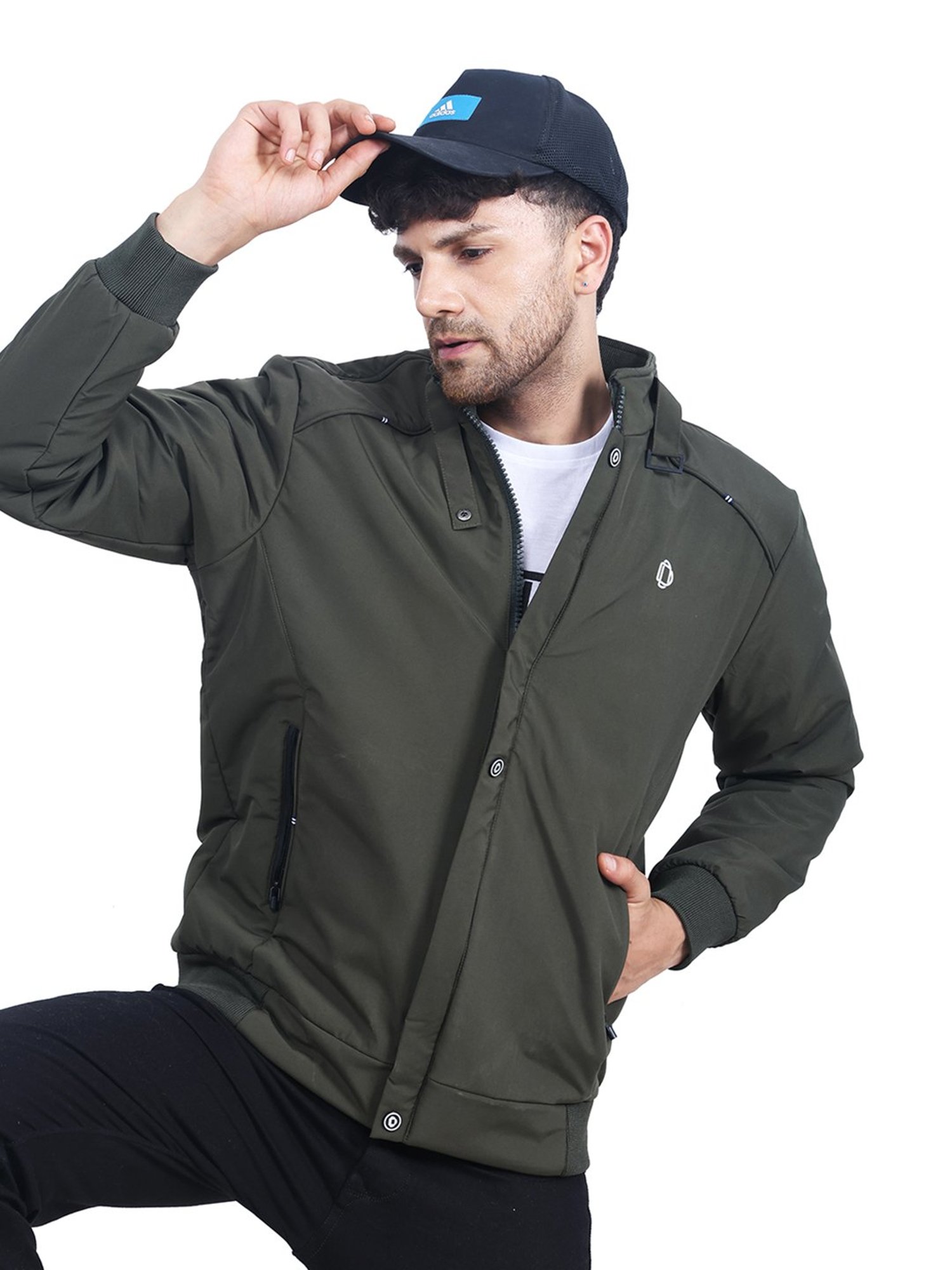 Dollar Olive Regular Fit High Neck Jacket