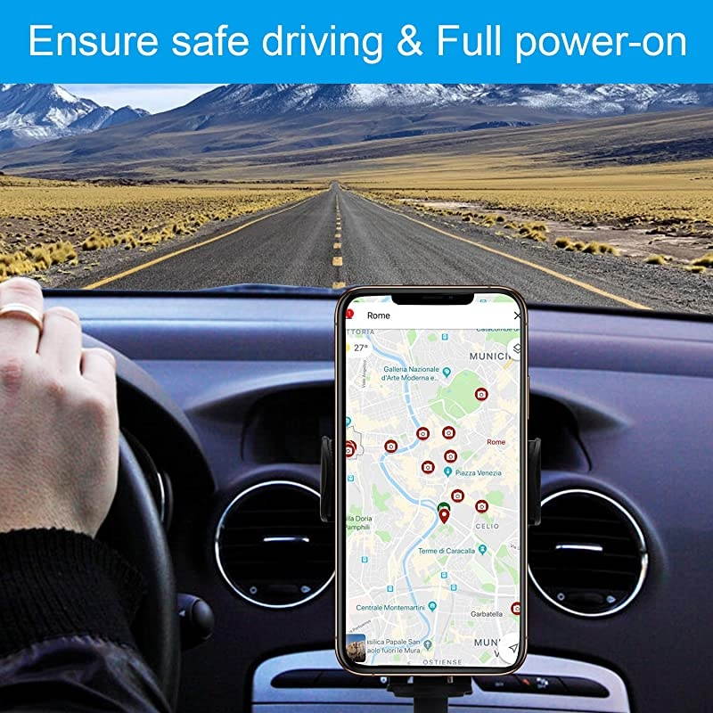 Wireless Car Charger Mount Smart Sensor |Fast Charging|AutoClamping|Case Friendly|Qi Charging Mount Compatible with iPhone Xs Max XR X 8 Plus Samsung Galaxy Note 10 9 S10+ S10 S9