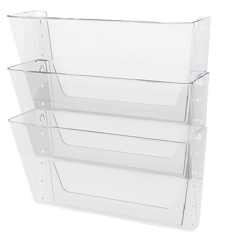 Deflecto Wall Pocket System Letter 13"x4"x19" 3/ST Clear 73601RT