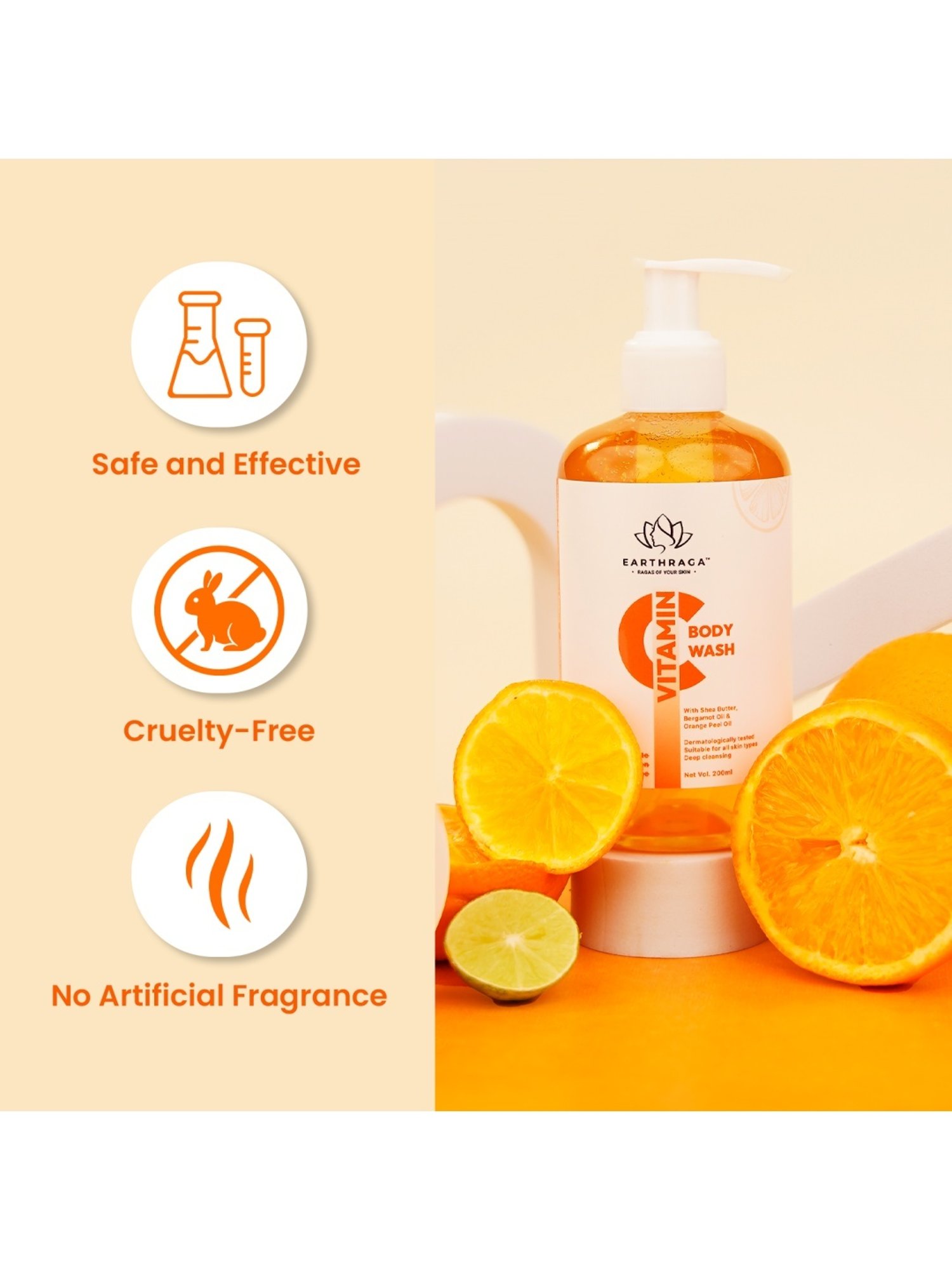 Earthraga Vitamin C Body Wash - 200 ml