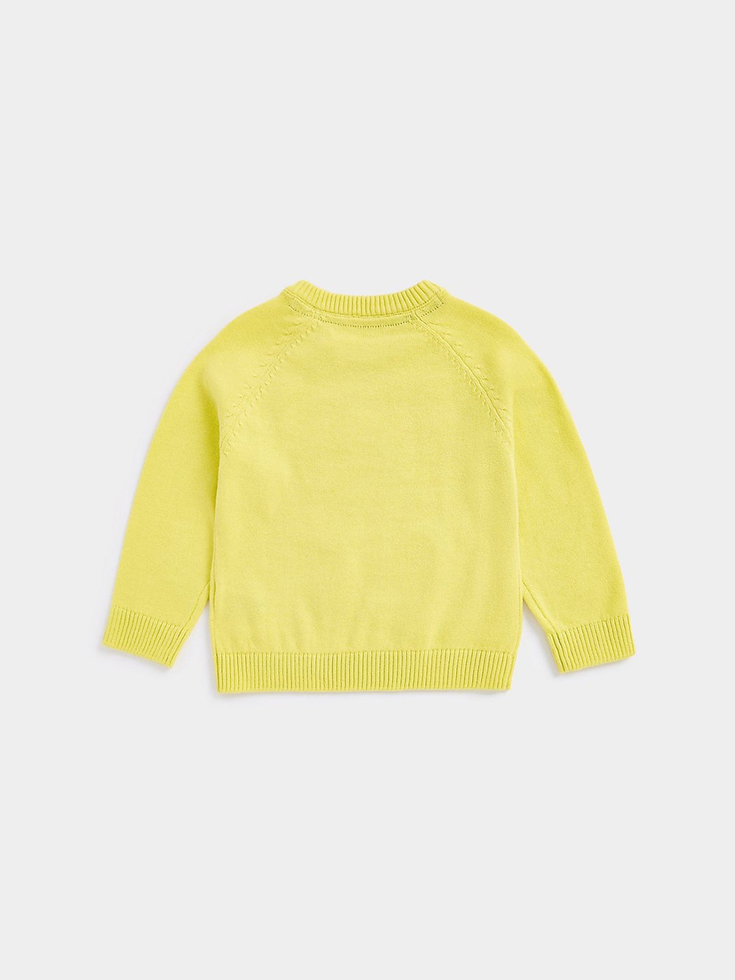 Mothercare Kids Lime Yellow Textured Full Sleeves Sweater