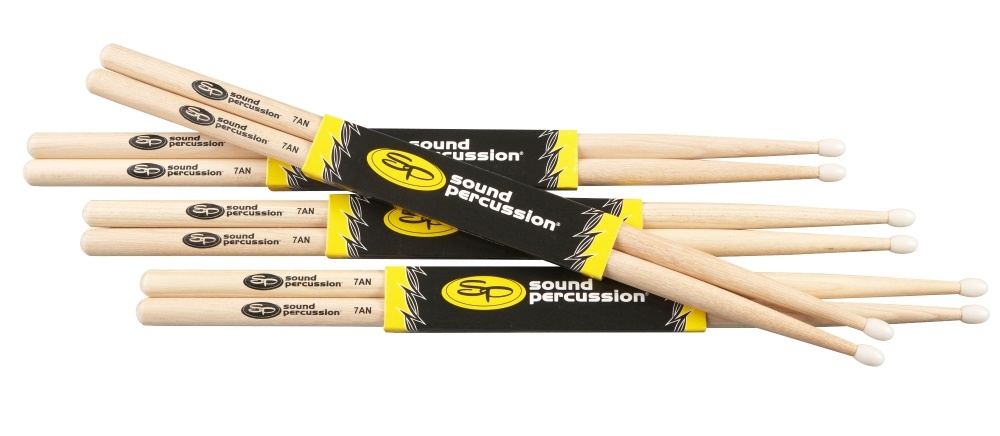 Sound Percussion Labs Hickory Drum Sticks 4-Pack 7A Nylon