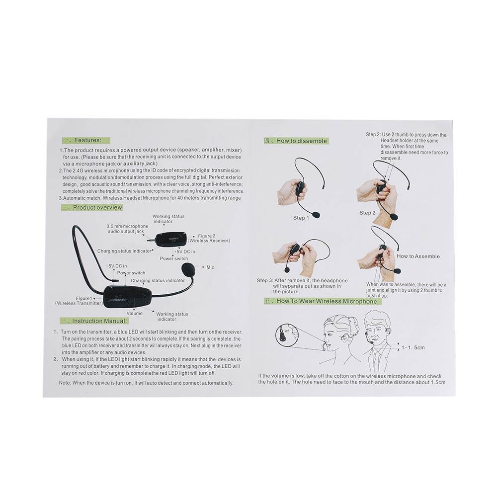 XXD-G18 2.4G Portable Wireless Microphone Noise Cancelling Mic for Recording Youtube Meeting Interview Studio