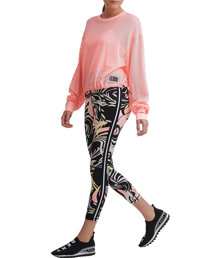 IBKUL Pricilla Print Long Sleeve Mock Neck Top