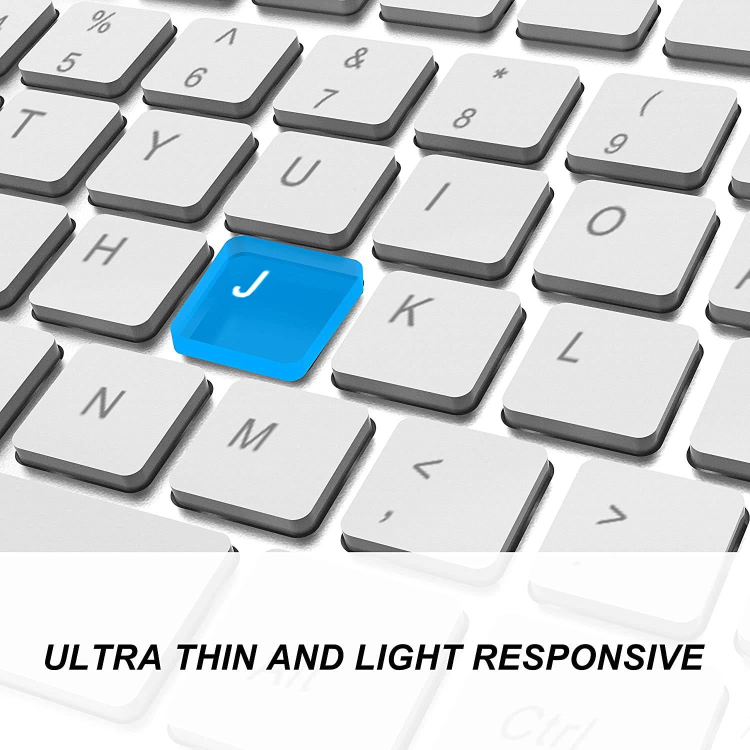 Wireless Keyboard, 2.4G Slim and Compact Wireless Keyboard-White+Silver