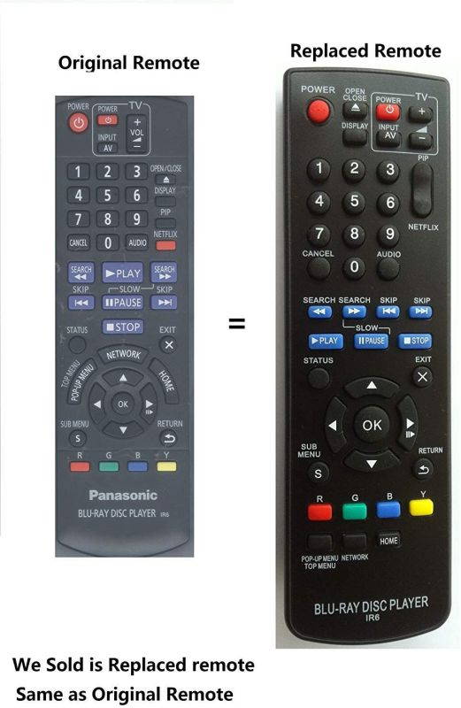 New N2QAYB000575 BLU-RAY DISC DVD Player Replaced Remote IR6 for Panansonic DMP-BD75 DMP-BD755 and All Panasonic Brand Blu-ray DVD Player