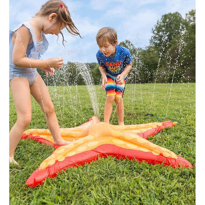 HearthSong Starfish 5-Foot Sprinkler Splash Pad for Kids' Outdoor Active Water Play