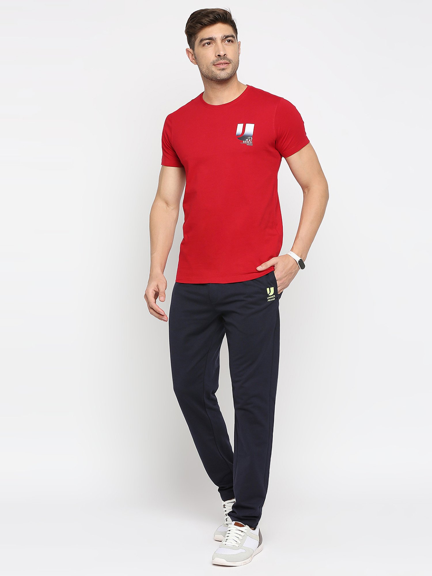 UnderJeans by Spykar Navy Regular Fit Trackpants