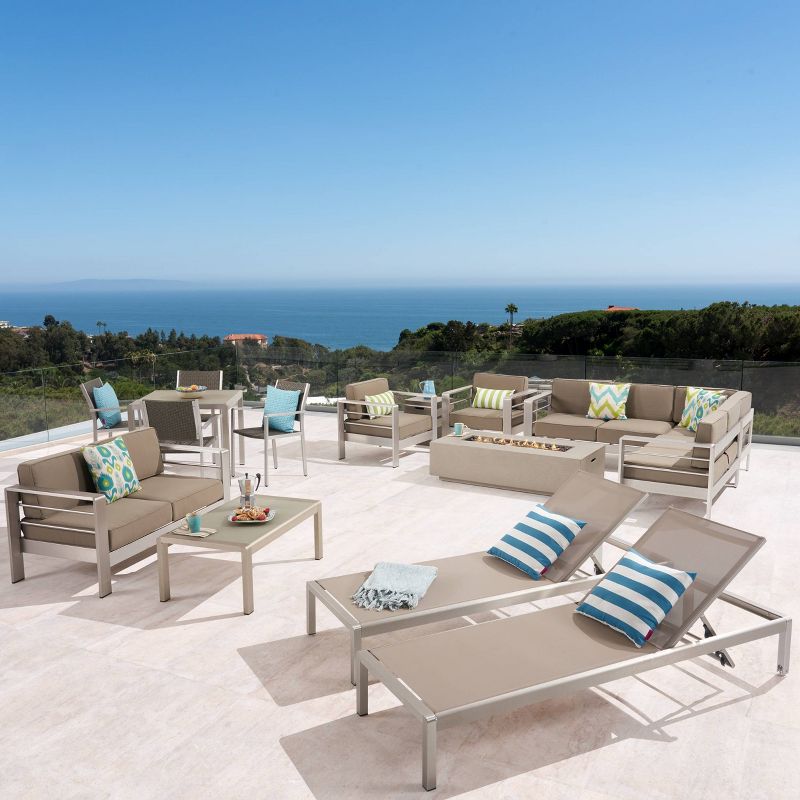 7pc Bridgeport Coastal Dining Set Blue - Royal Garden