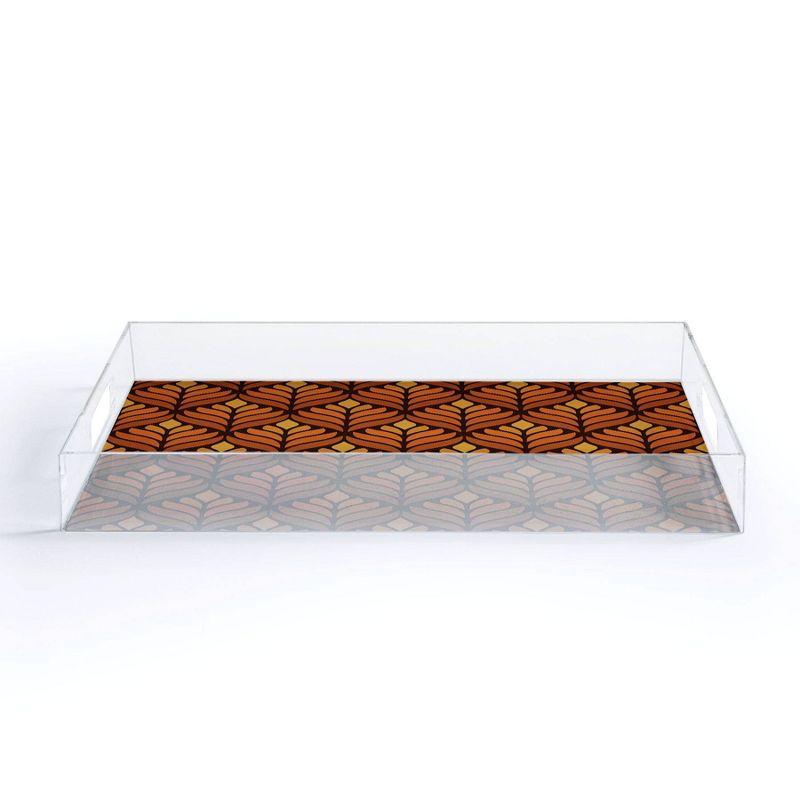 17" x 14" Acrylic Alisa Galitsyna Retro Flower Tray Brown - society6