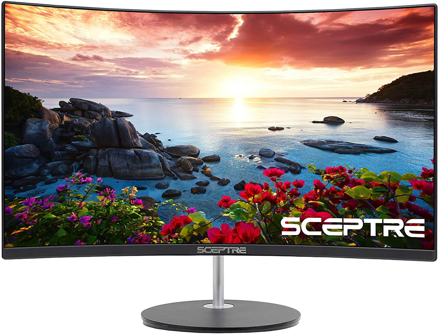 Sceptre Curved 27" 75Hz LED Monitor HDMI VGA Build-In Speakers, EDGE-LESS Metal Black 2019 (C275W-1920RN)