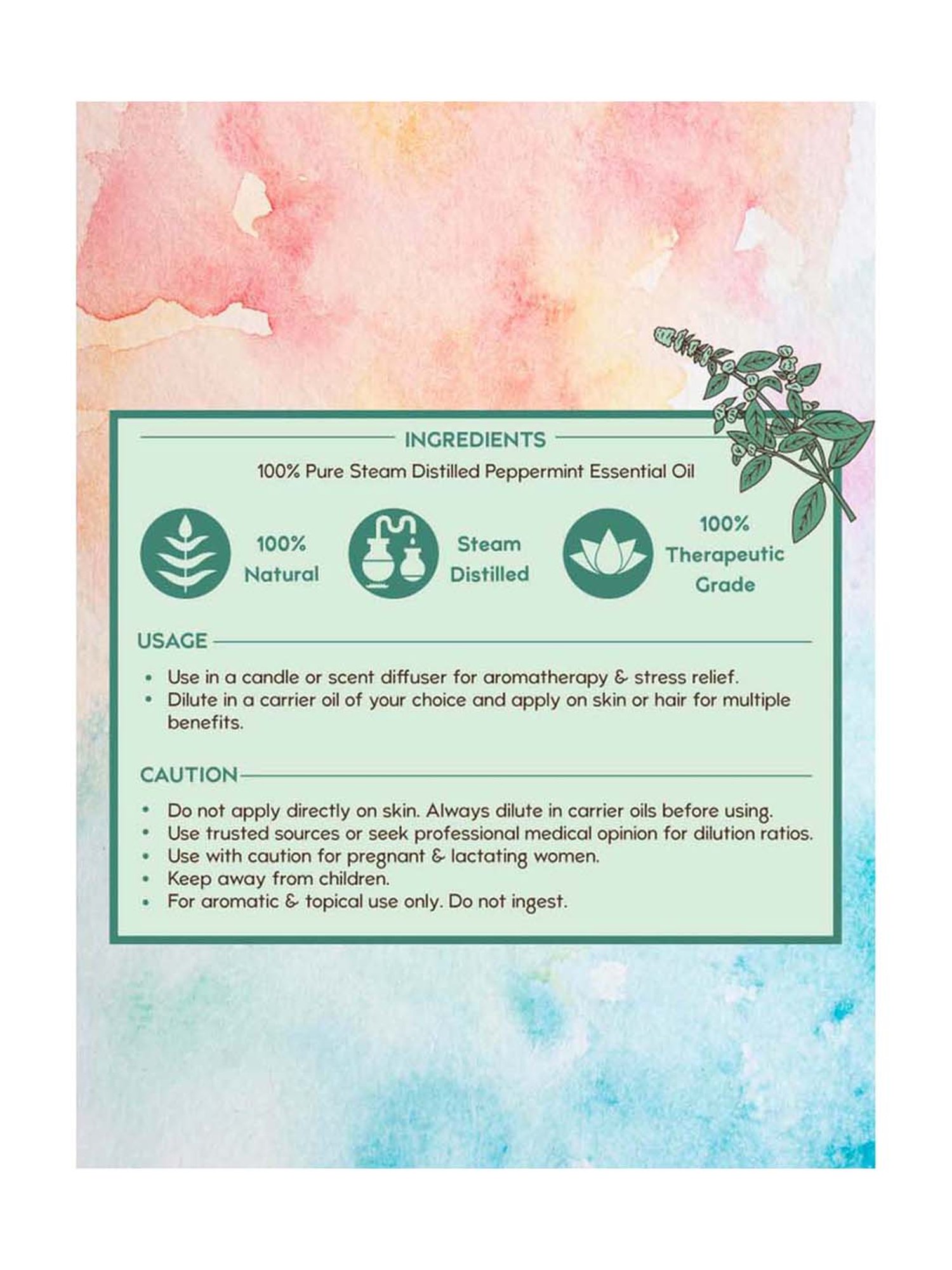 Nat Habit Pure Peppermint Essential Oil - 15 ml