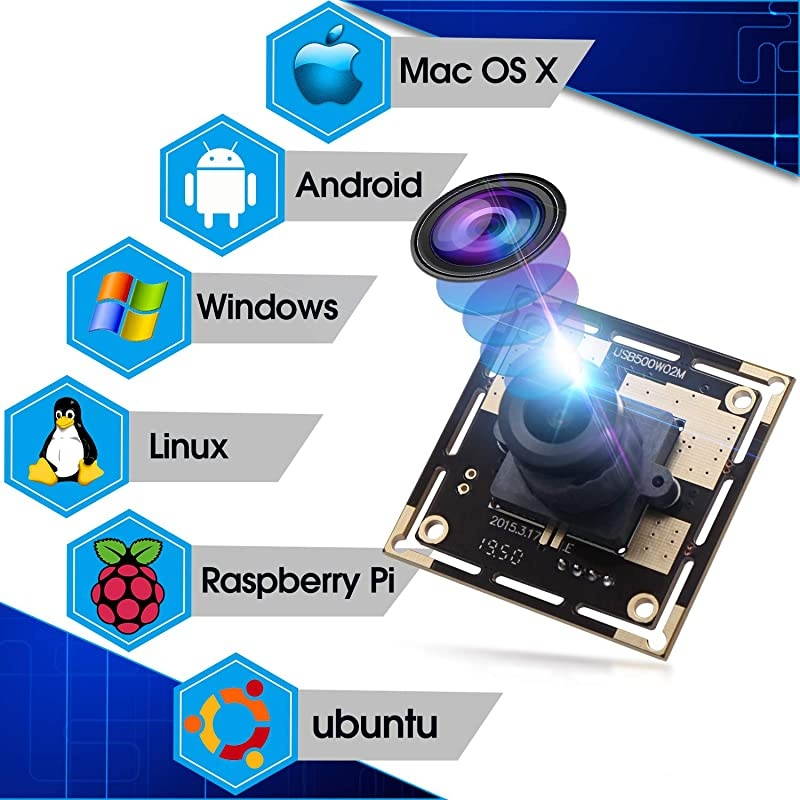 Megapixel USB Camera Module HD 292X1944 USB Webcamera with CMOS OV640 Sensor USB with Camera Machine Vision Mini Webcam for Windows Mac Andriod LinuxPlugampPlayOTG Camera 21mm Lens