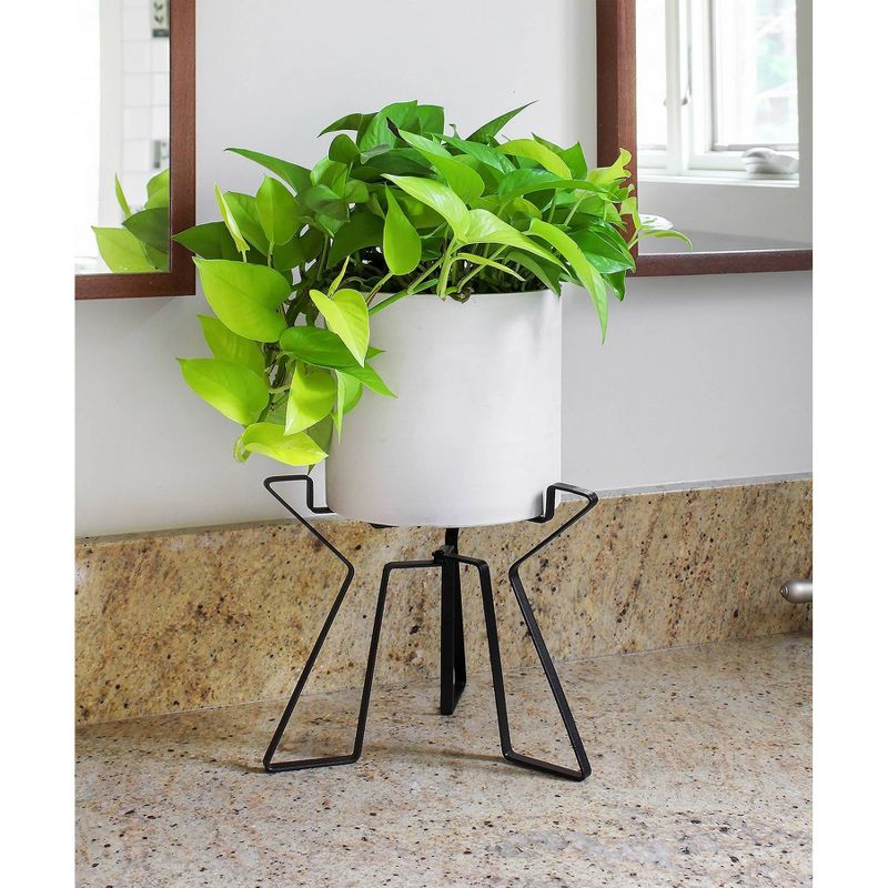 15" Simple Iron Folding Tabletop and Floor Florence Plant Stand Black - ACHLA Designs