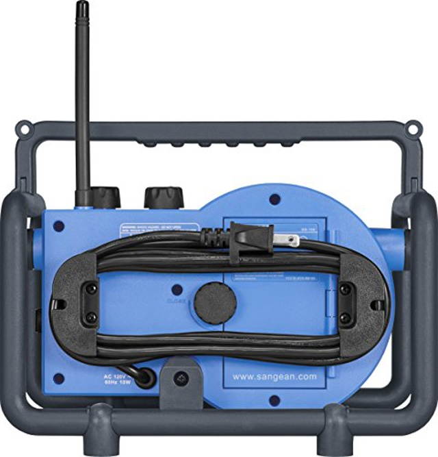 Sangean BB-100 BlueBox AM/FM Ultra-Rugged Digital Receiver with Bluetooth, Blue, 12.4"