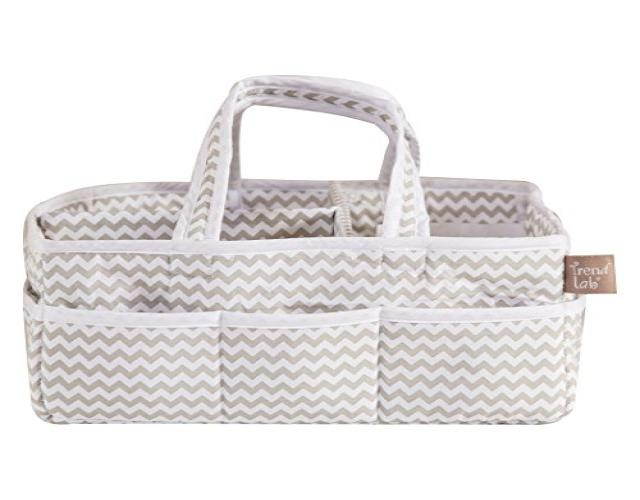 Trend Lab Dove Gray Chevron Storage Caddy  White