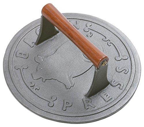 Norpro Cast Iron Bacon Press 8.75" W/ Wood Handle Doubles As Panini Press New