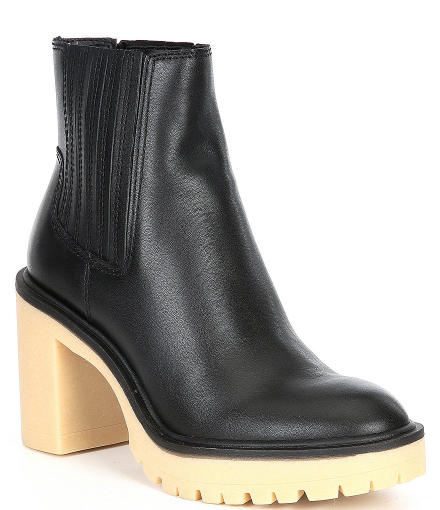 Dolce Vita Caster H2O Water Repellent Leather Chelsea Booties