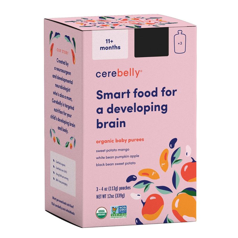 Cerebelly Clean Label Project Purity Award Winning, 11+ Months Organic Baby Food Variety pk