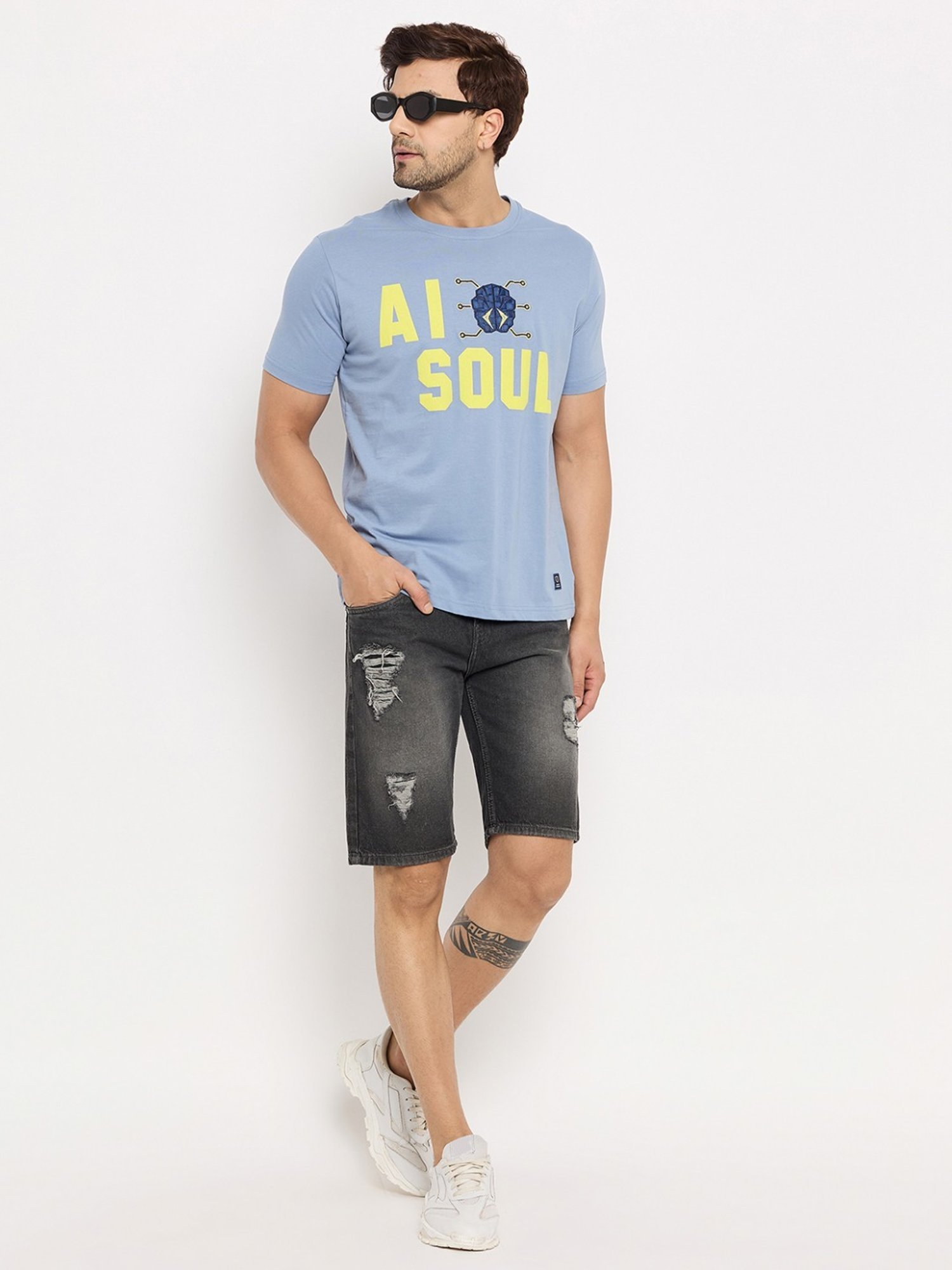 Duke Blue Slim Fit Printed T-Shirt