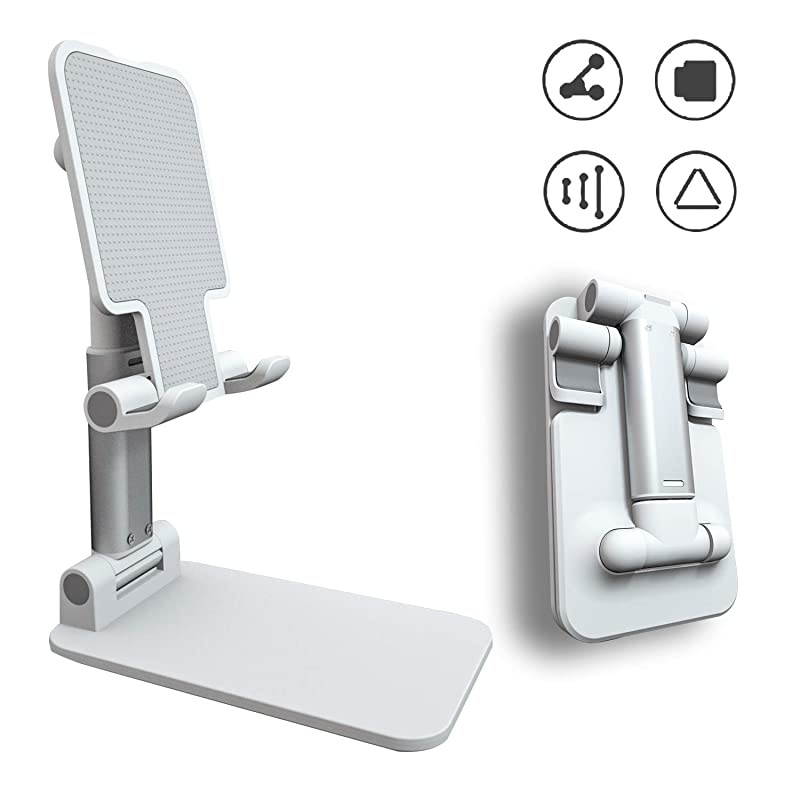 Phone Stand Holder ZHIKE Foldable Tablet Stand Mobile Phone Mount for Desk Compatible with Samsung Galaxy ipad Mini iPhone 11 Series X Xs max All Smartphones Smartphone Kindle White