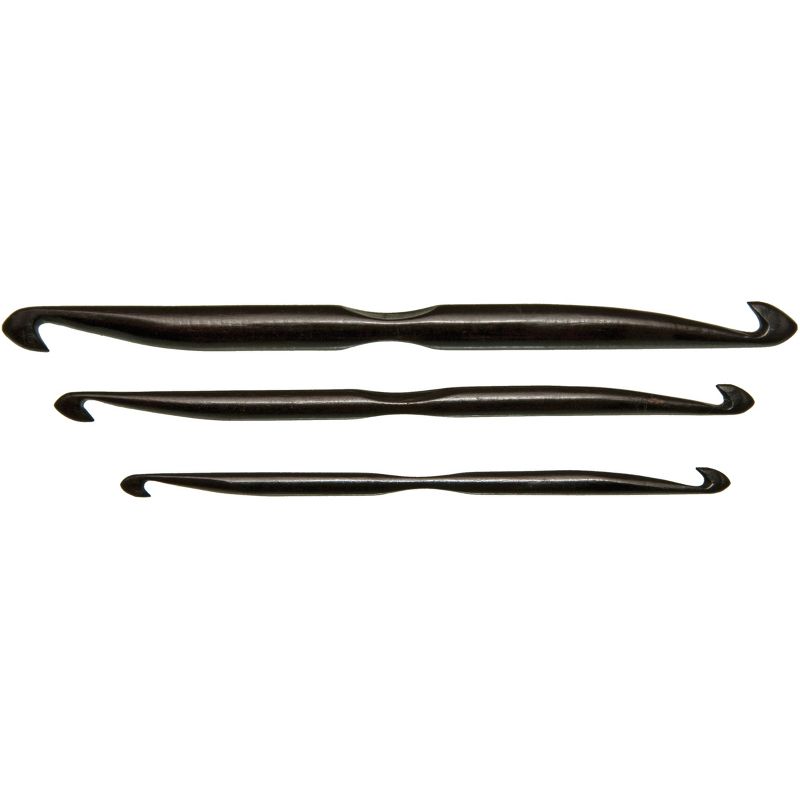 Lacis Double-Ended Ebony Crochet Hooks 3/Pkg-D4/3mm - 3", F6/4mm - 3.5", J10/6mm - 4"