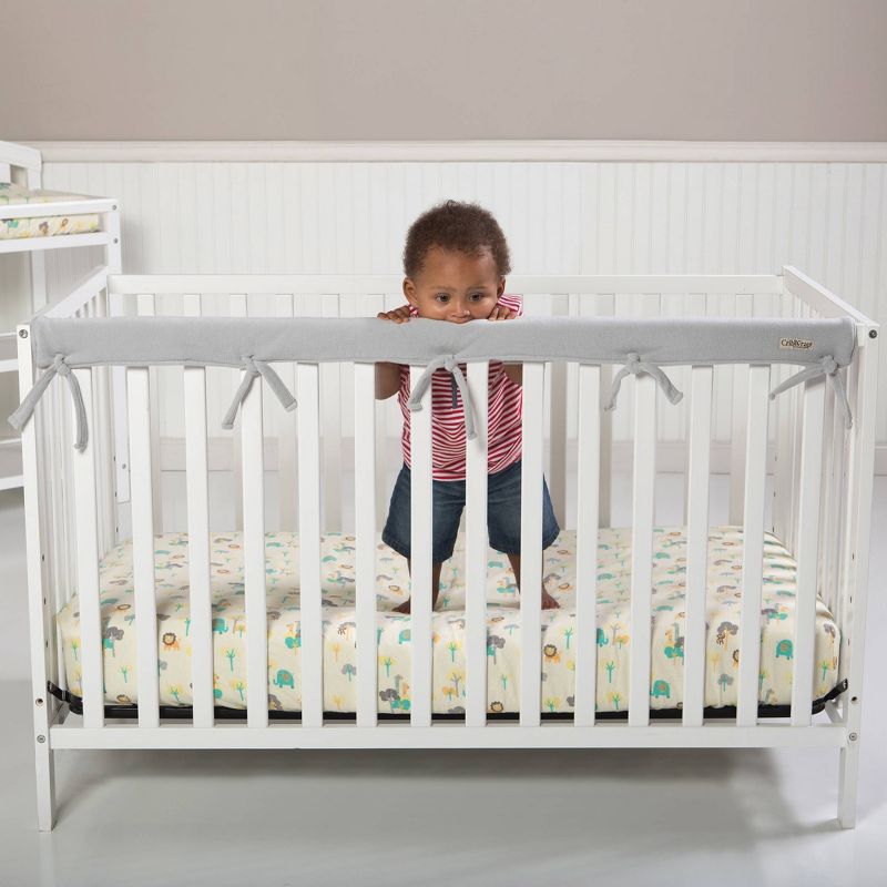 Trend Lab Short Gray Fleece Narrow Crib Rail Cover