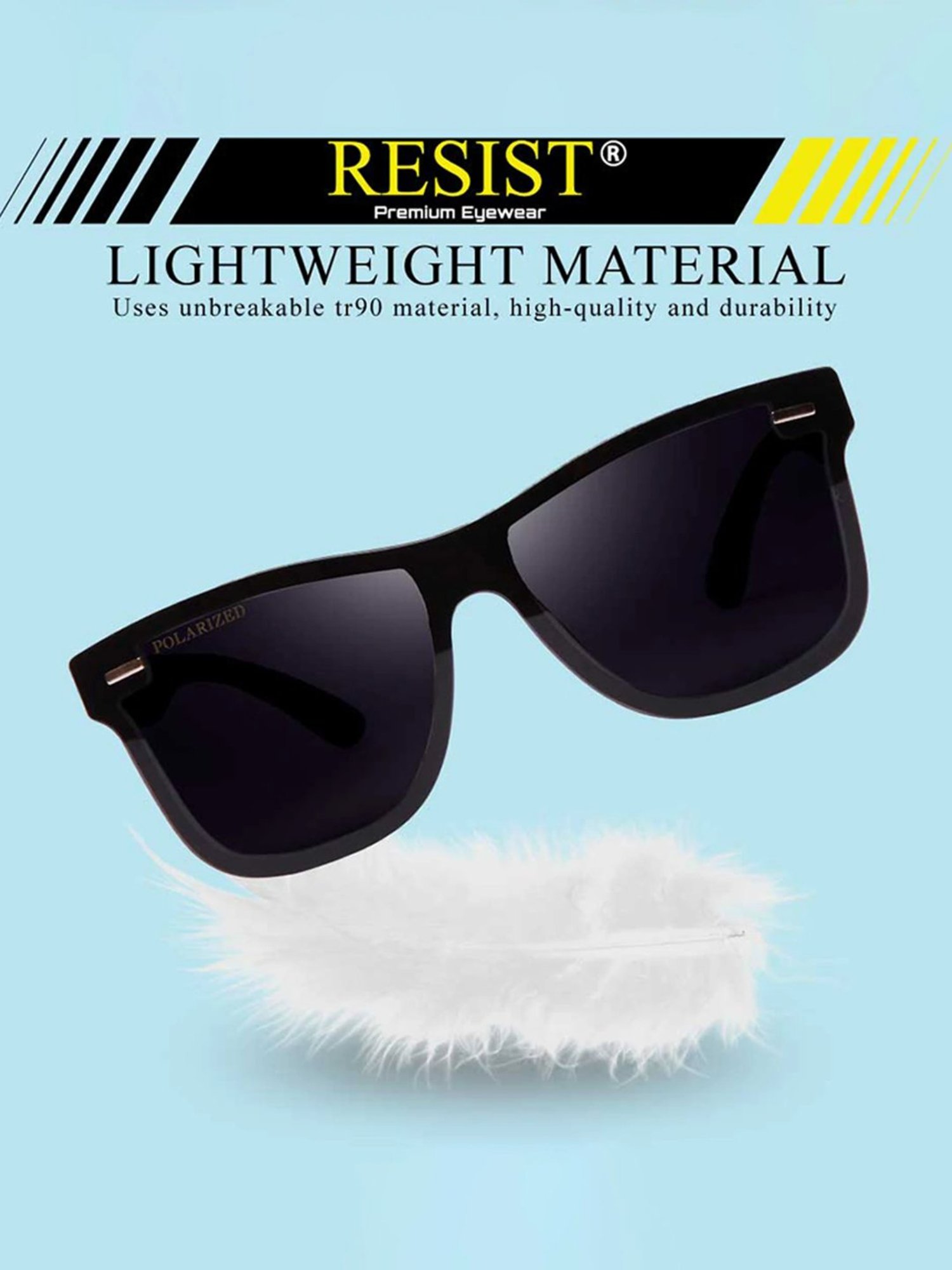 Resist Eyewear Black Polarized Unisex Sunglasses