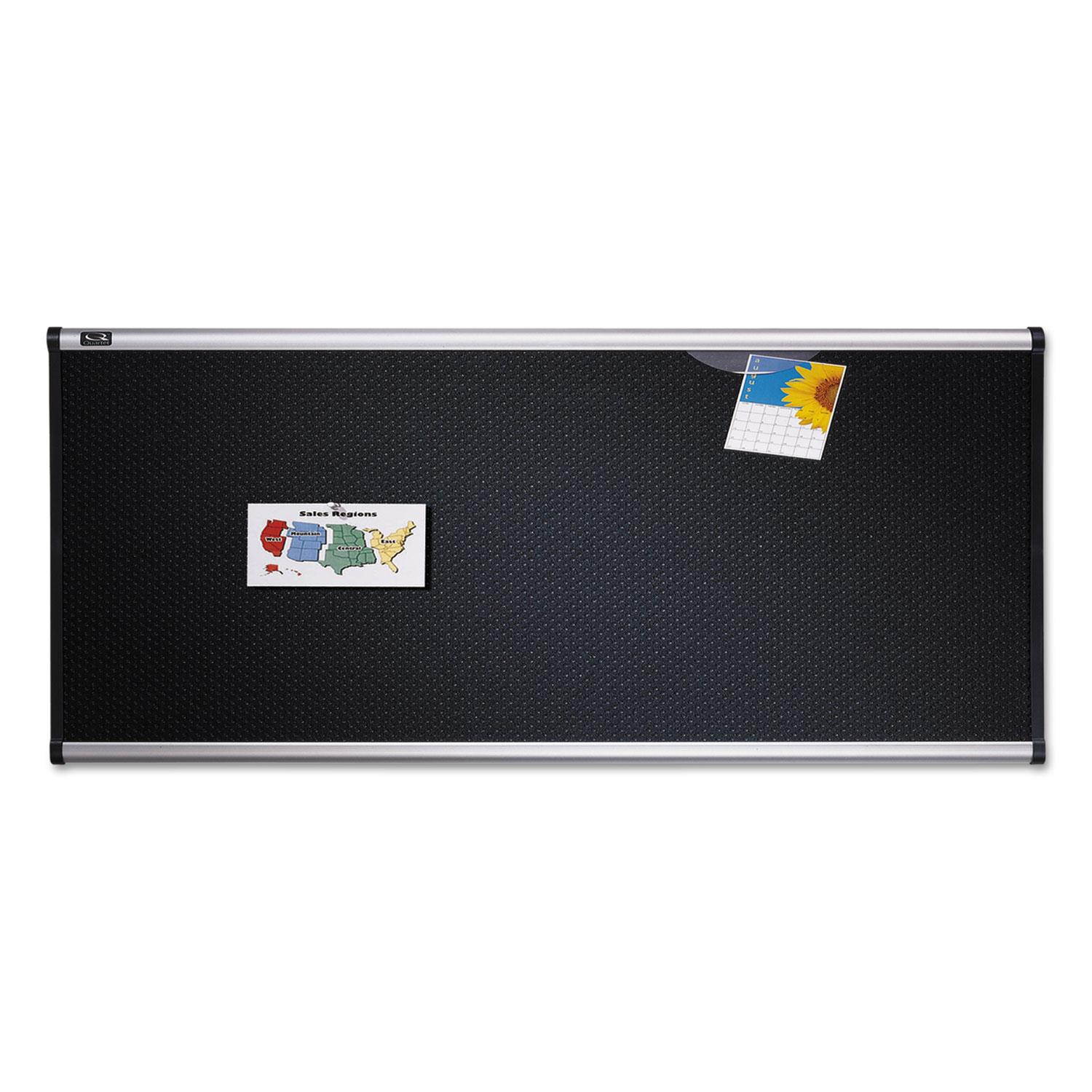 Quartet Embossed Bulletin Board Hi-Density Foam 48 x 36 Black Aluminum Frame