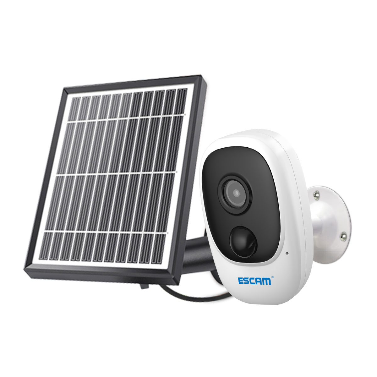 ESCAM G08 1080P Wireless Battery Rechargeable PIR IP Camera Solar Panel Audio Card Cloud Storage Security Video Recorder - Camera+Solar Panel