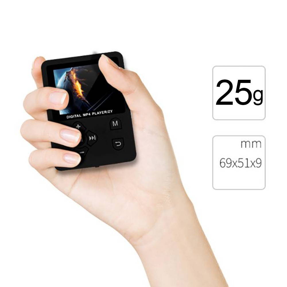 MP3 MP4 Digital Player 1.8 Inches Color Screen Music Player Lossless Audio Video Player Support E-book FM Radio Voice Recording TF Card Stopwatch