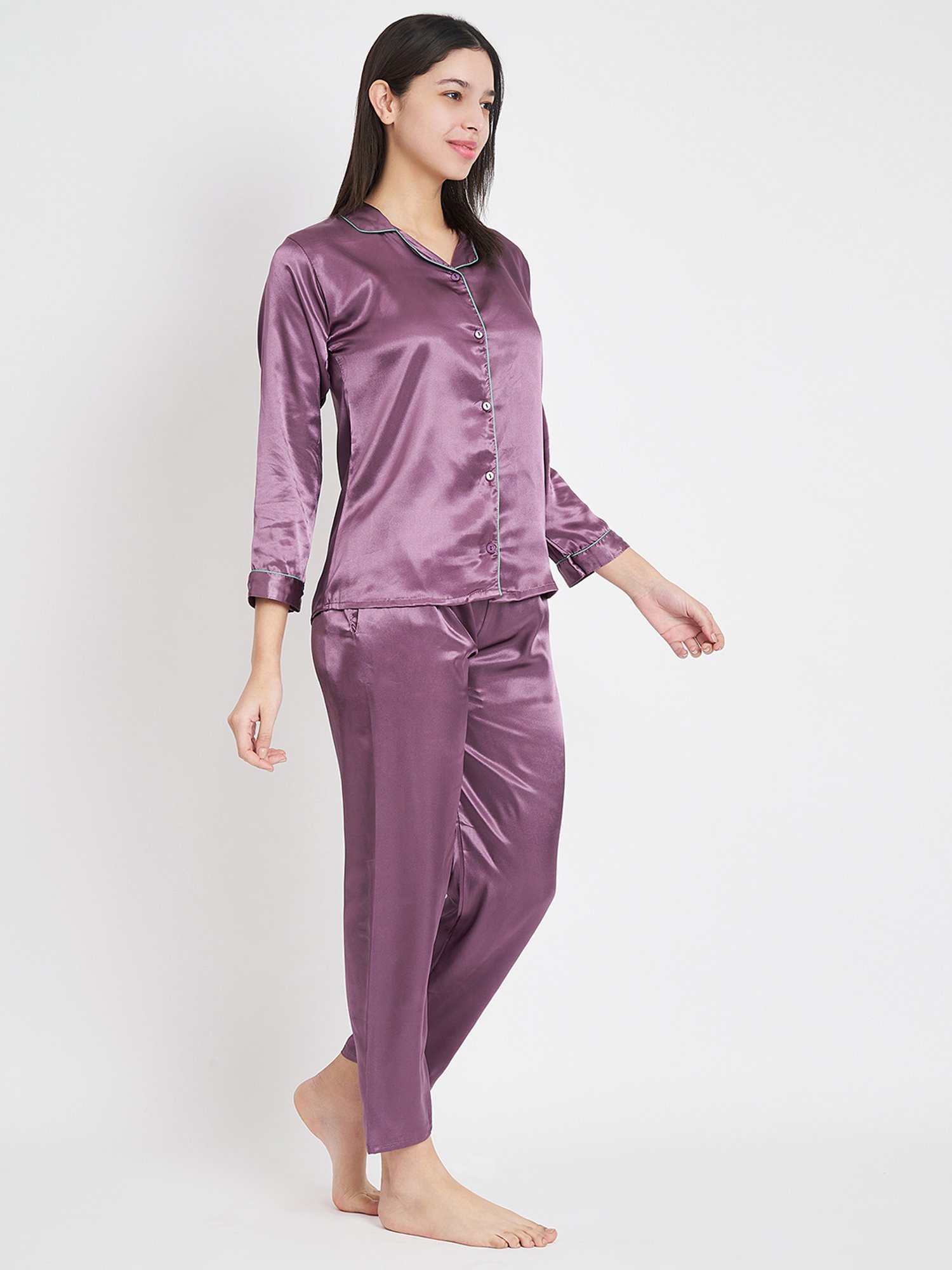 KOI SLEEPWEAR Lavender Shirt With Pyjamas