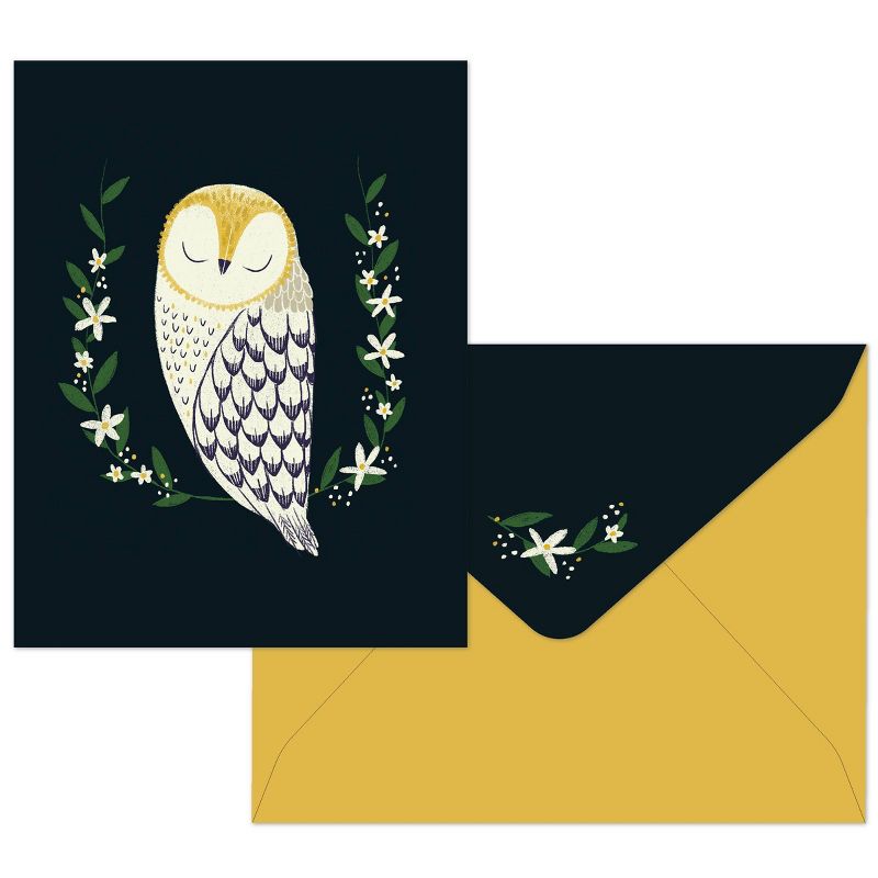 10ct Blank Note Cards Peaceful Owl