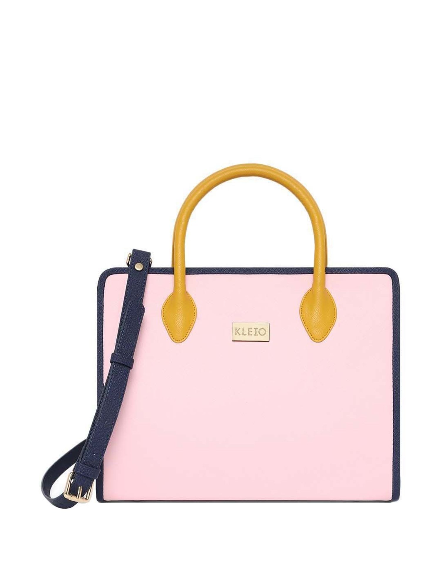 KLEIO Pink Solid Medium Handbag