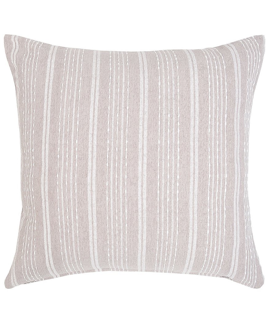 ELISABETH YORK Chenille Natural Stripe Euro Sham