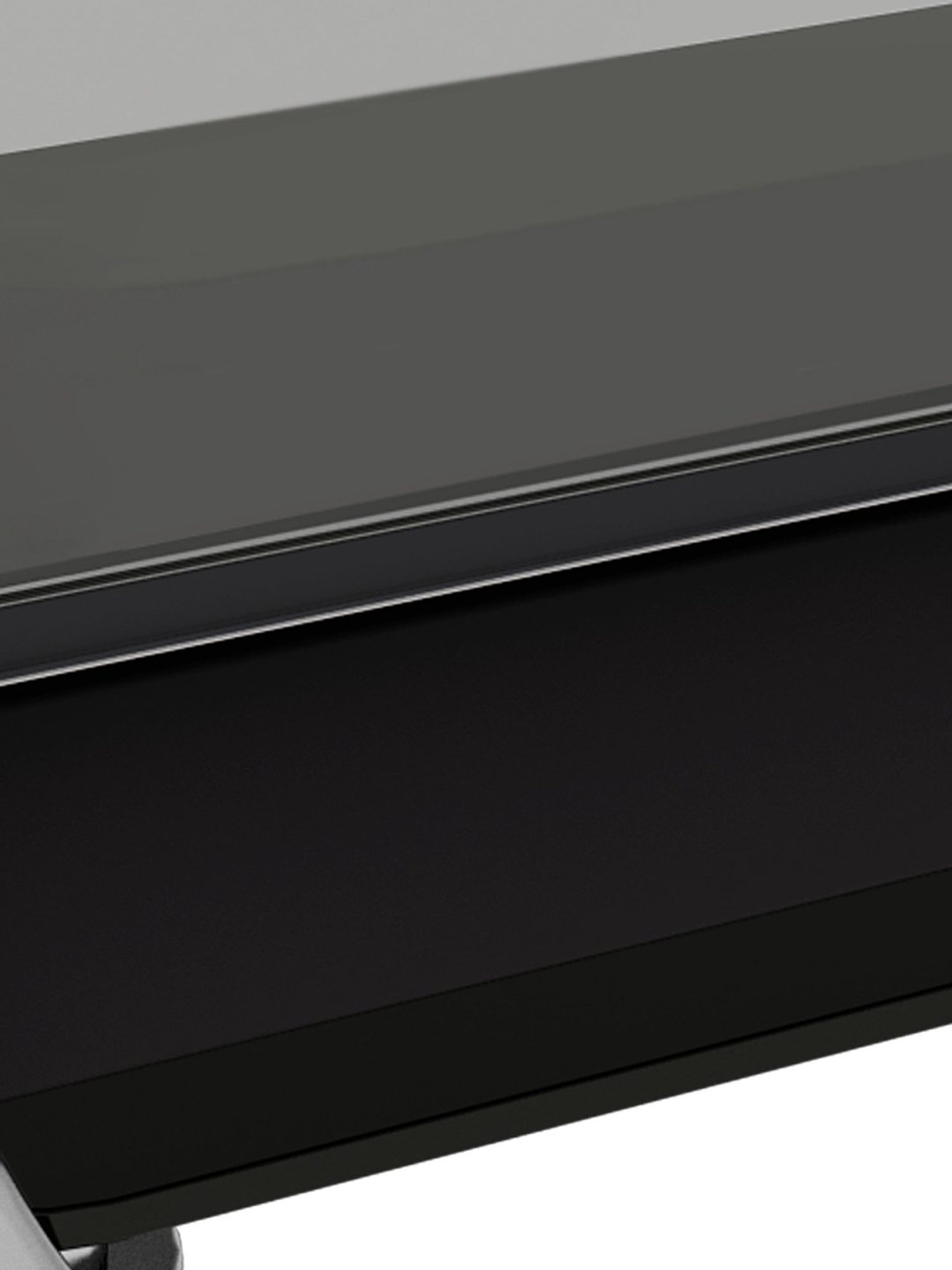 Godrej Interio Brawn Black Tempered Glass 6 Seater Rectangular Dining Table