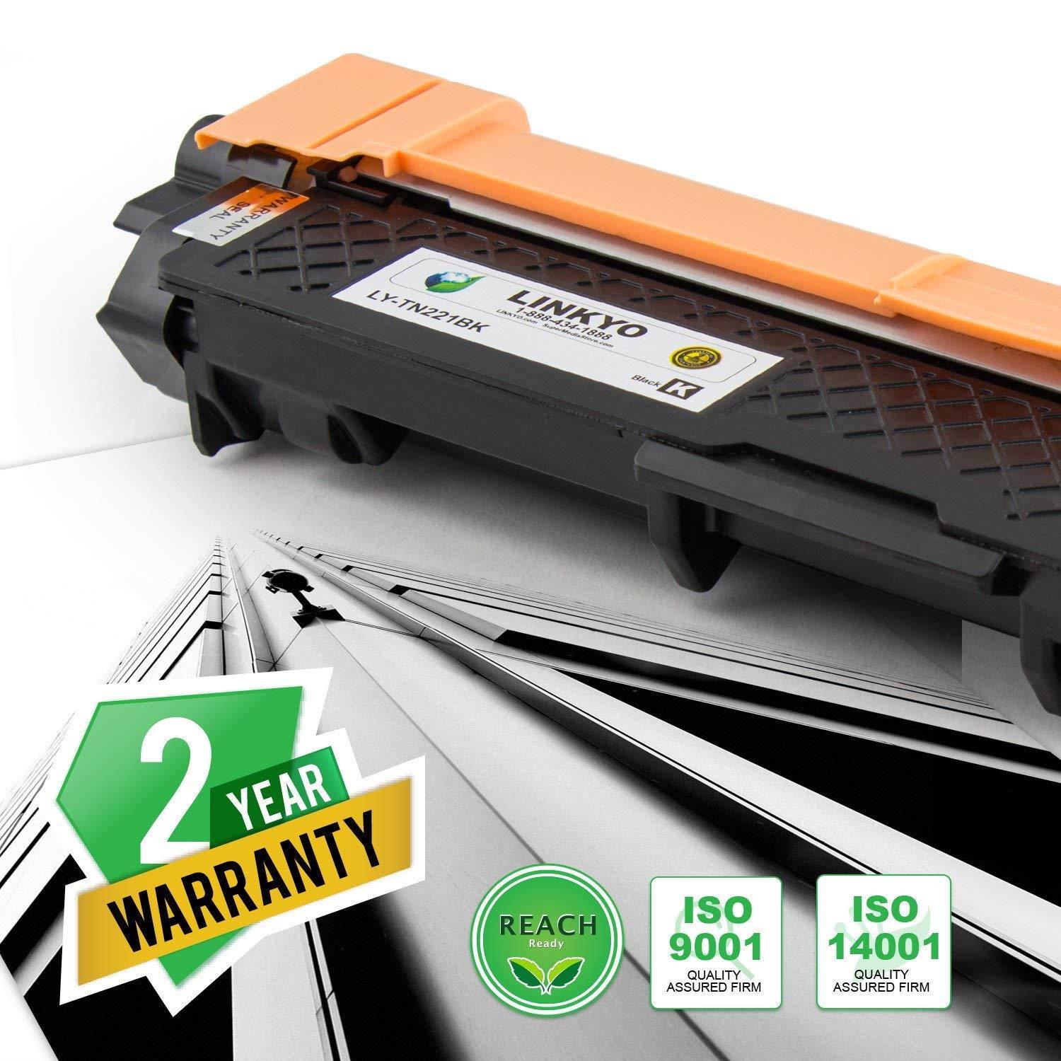 LINKYO Compatible Toner Cartridge Replacement for Brother TN221BK TN-221BK (Black, High Yield)