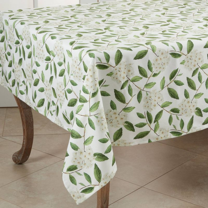 55" Polyester Floral Tablecloth Green - Saro Lifestyle