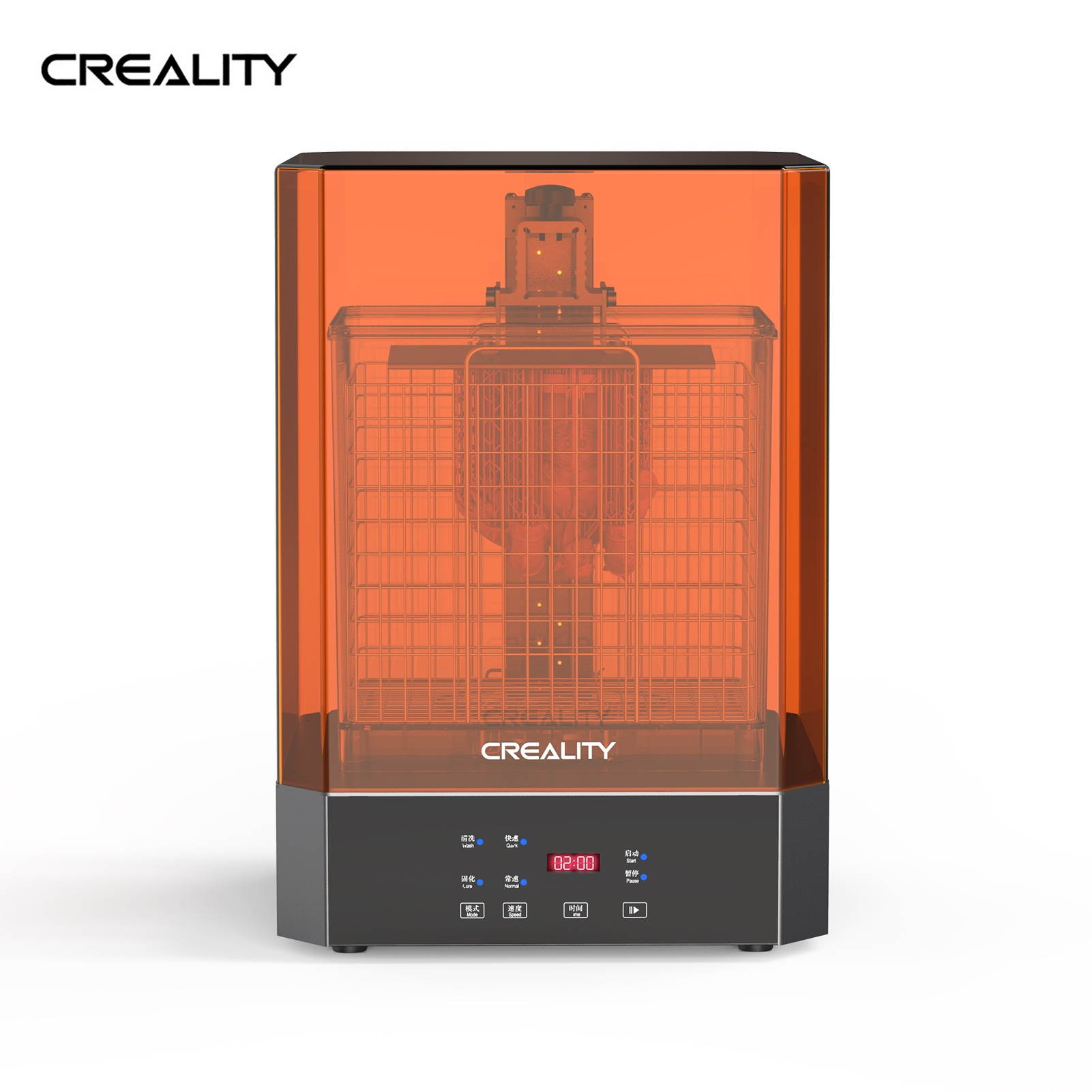 Original Creality UW-02 Washing and Curing Machine 2-in-1 for 3D Printers LCD SLA DLP Models Resin Dual-Band UV Light Source 360&deg; Rotatable Platform Adjustable Time & Speed 10.1inches Rotary Wash Cure