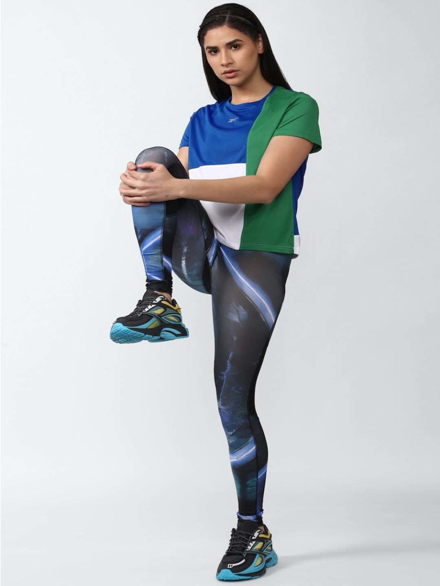 Reebok Multicolored Color-Block Sports T-Shirt