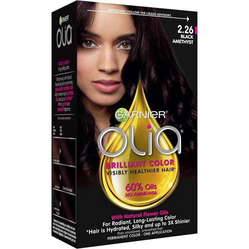 Garnier Olia Oil Powered Permanent Hair Color Bold Collection 2.26 - Black Amethyst - 1 kit
