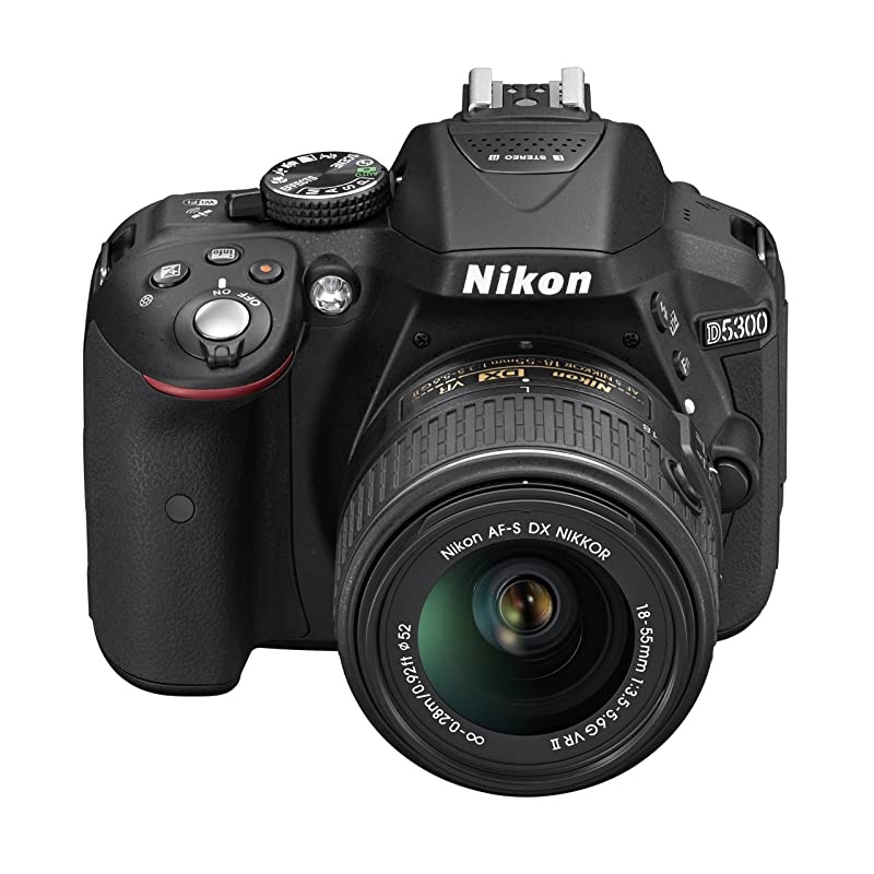 D5300 24.2 MP CMOS Digital SLR Camera with 18-55mm f/3.5-5.6G ED VR Auto Focus-S DX NIKKOR Zoom Lens (Black)