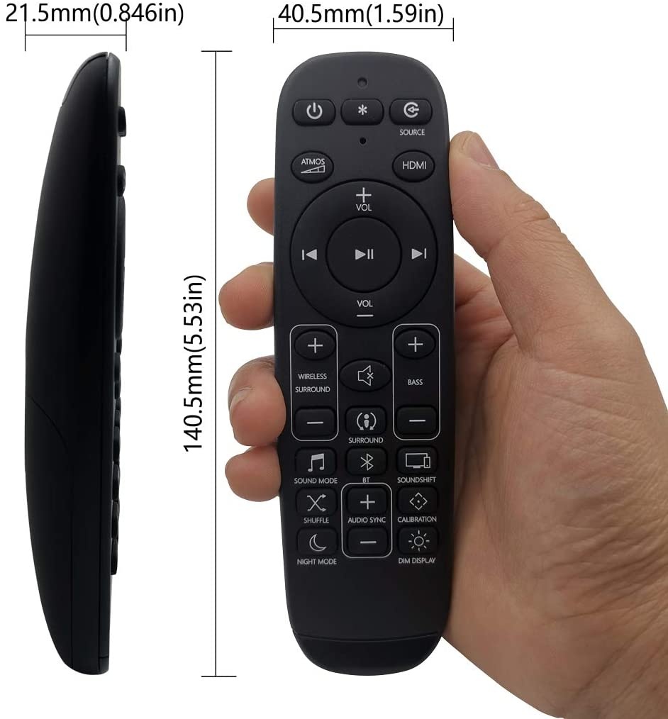 Remote Control with Battery for JBL Bar 2.0 - All-in-One Soundbar,JBL BAR 2.1 Sound Bar, JBL BAR 3.1 Sound Bar, JBL BAR 5.1 Sound Bar, JBL BAR 9.1 Sound Bar