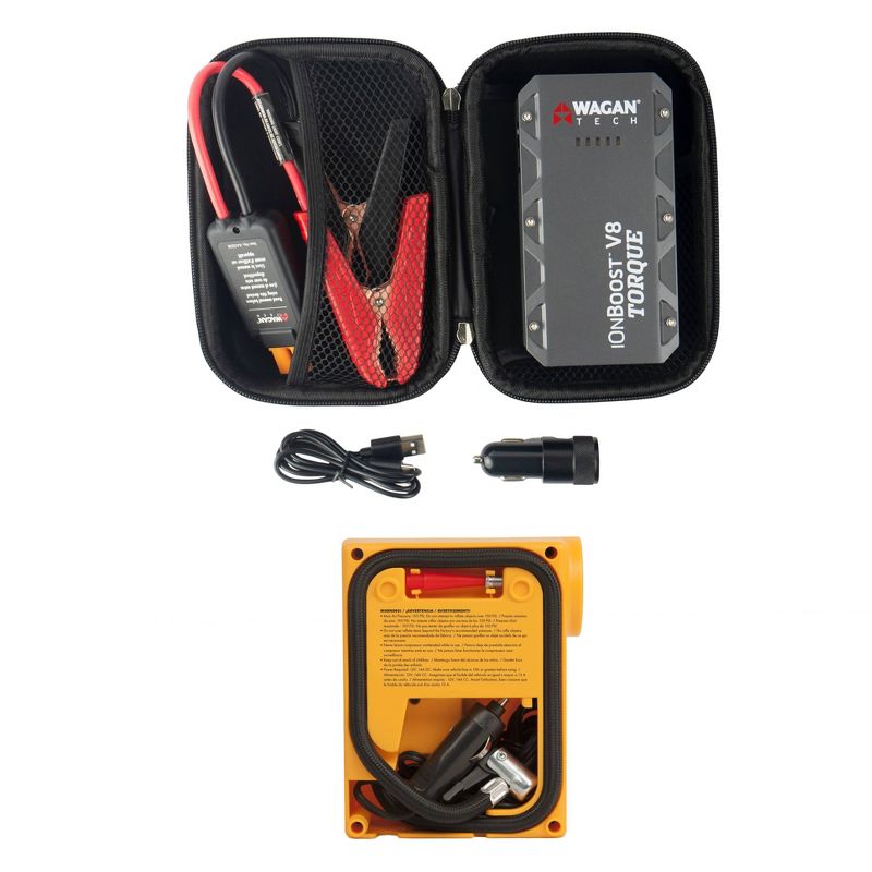 Wagan IonBoost V8 Torque Jump Starter with Quick Flow Compact Air Inflator